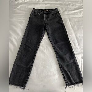 Levi’s Wedgie Straight Fit Jeans - Faded Black, Size: W 25, L 26